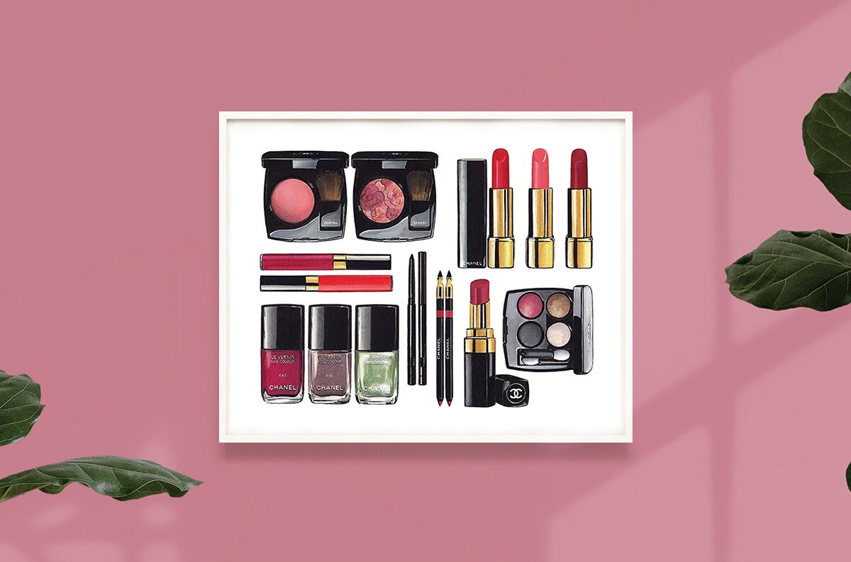 Makeup wall art Fashion wall art Makeup print Makeup up Etsy