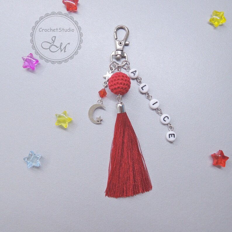 Tassel Keychain Personalized Monogram Keychain With Tassel Etsy