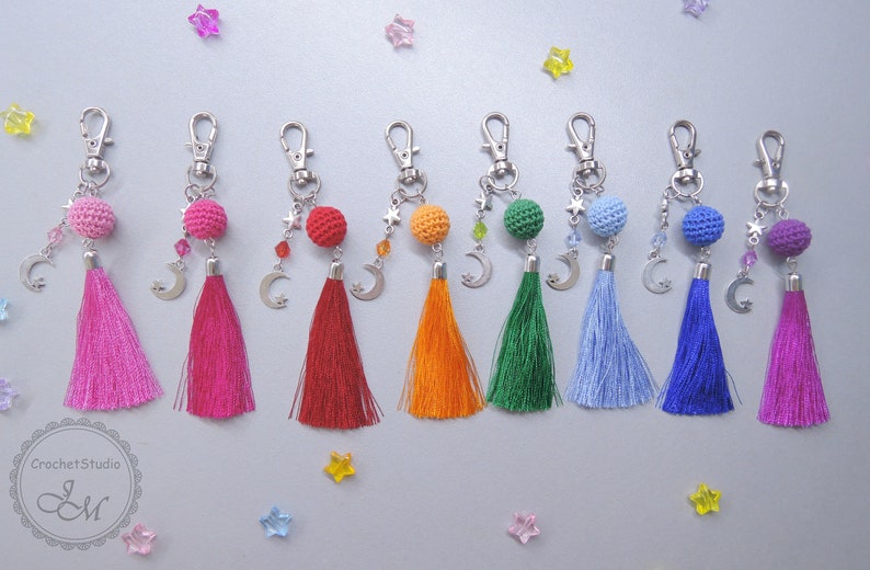 Tassel Keychain Personalized Monogram Keychain With Tassel Etsy