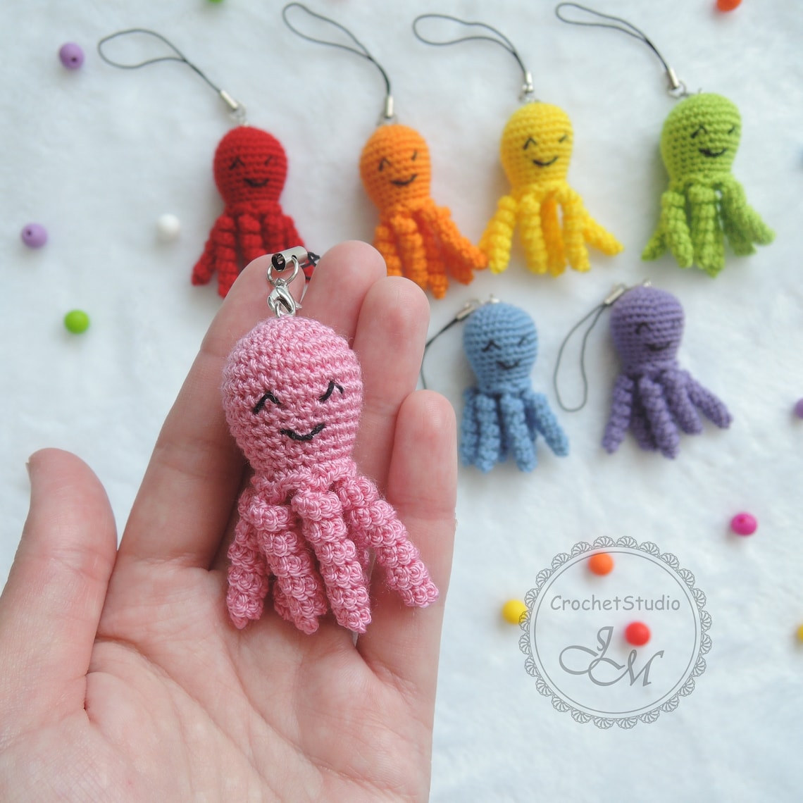 Crochet Keyring Octopus Octopus Keychain Keychain Amigurumi | Etsy