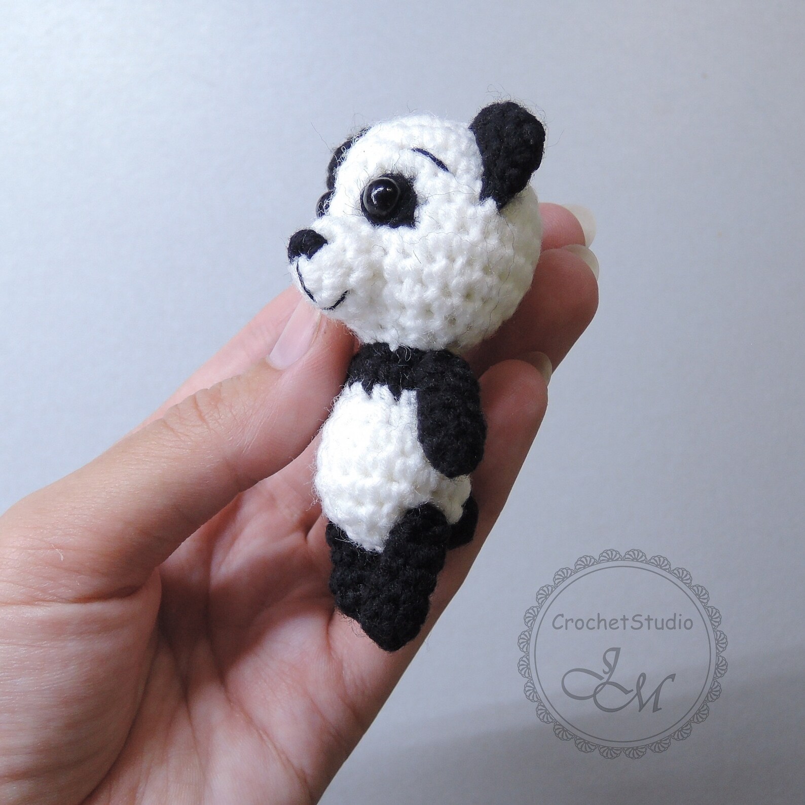 Crochet Keychain Amigurumi Animal Panda on Keys Bag Etsy