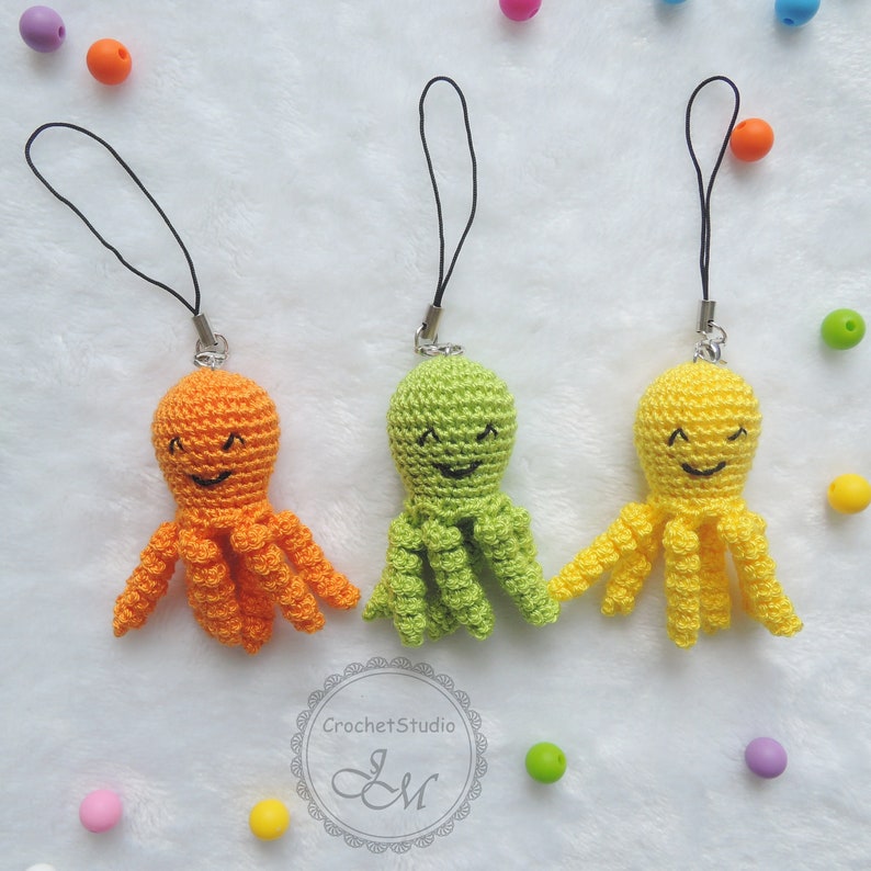 Crochet Keyring Octopus Octopus Keychain Keychain Amigurumi Etsy