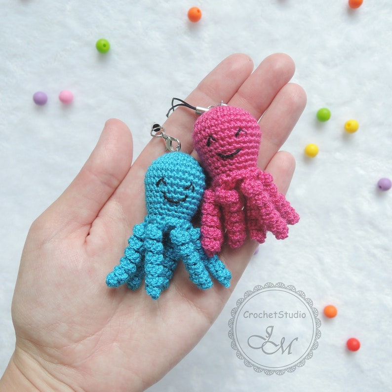 Crochet Keyring Octopus Octopus Keychain Keychain Amigurumi Etsy