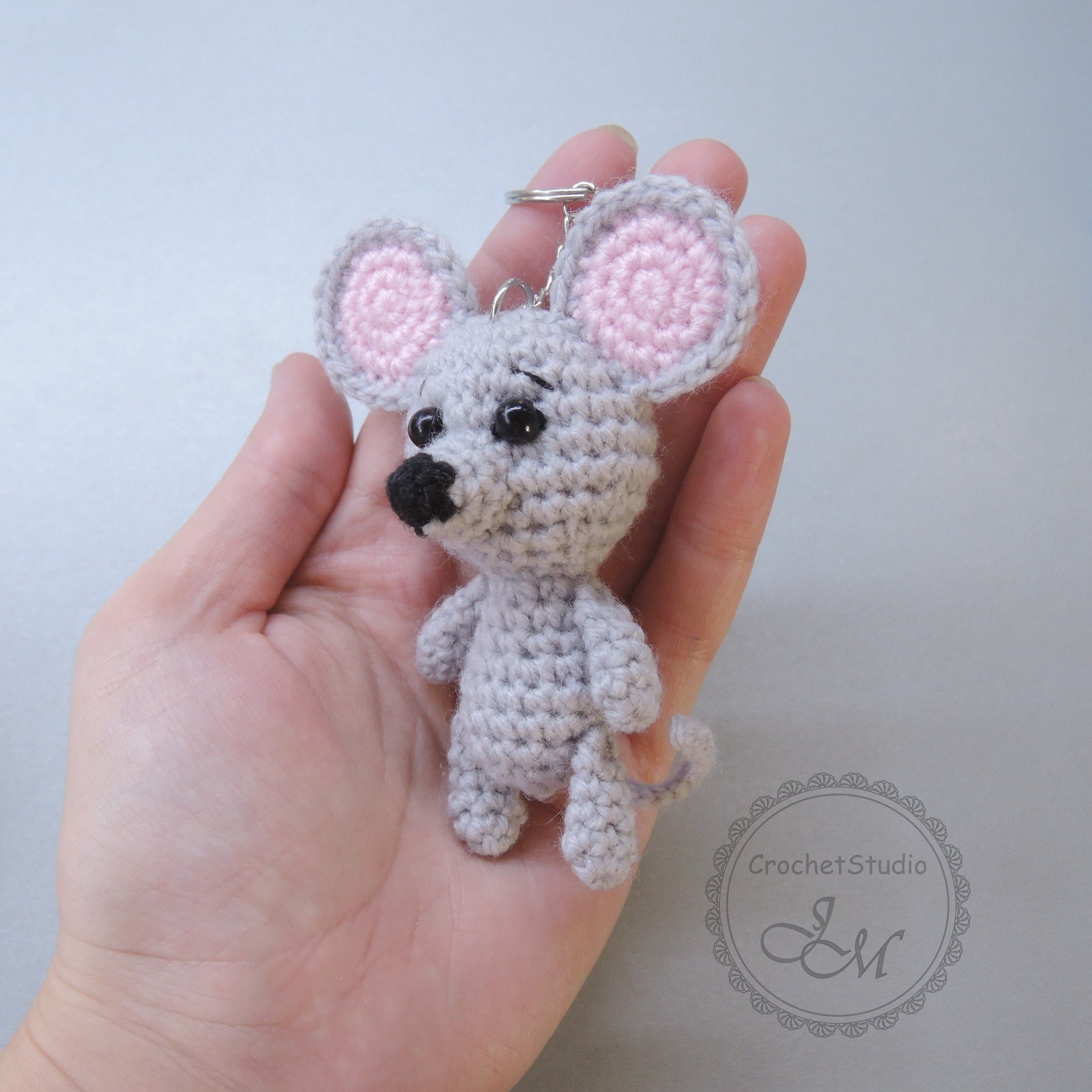 Crochet keychain amigurumi animal mouse rat on keys bag Etsy