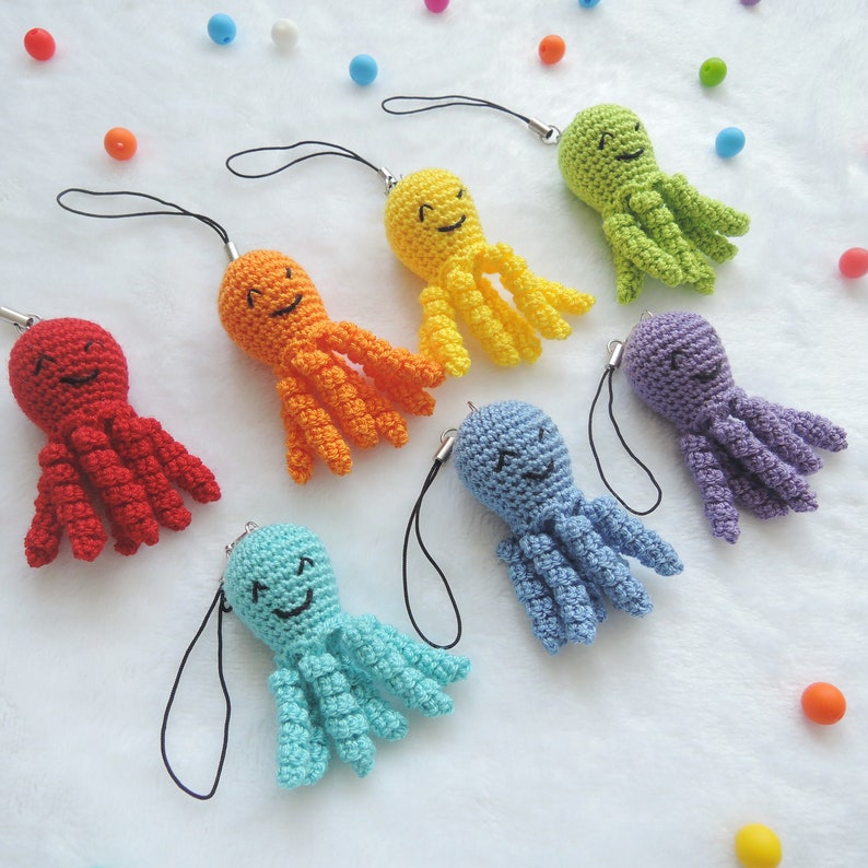 Crochet Keyring Octopus Octopus Keychain Keychain Amigurumi | Etsy