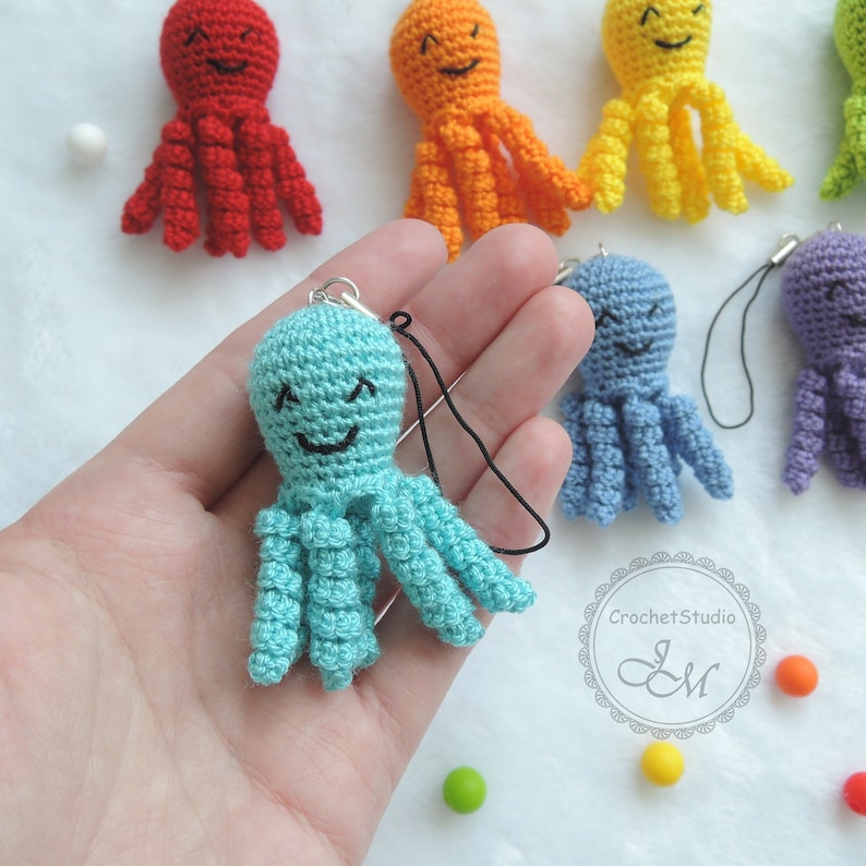 Crochet Keyring Octopus Octopus Keychain Keychain Amigurumi | Etsy