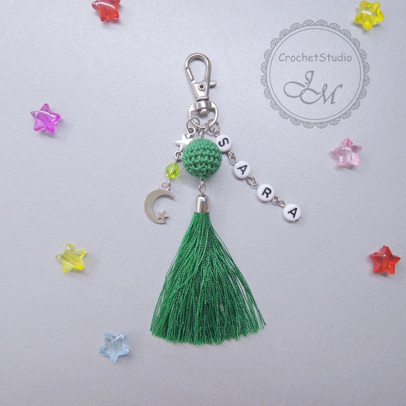 Tassel Keychain Personalized Monogram Keychain With Tassel Etsy