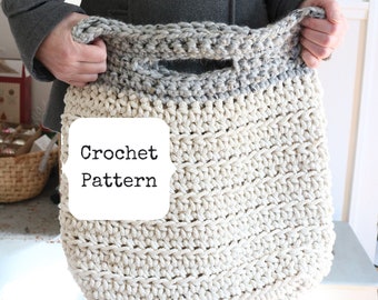 Chunky Crochet Bag Pattern, Crochet Handbag Pattern, Crochet Market Bag pattern, Crochet Bag Pattern, Large Bag Crochet Pattern