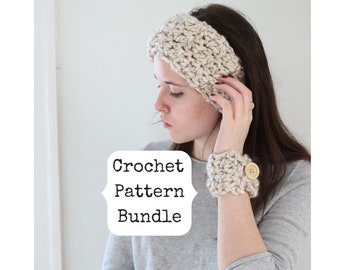 Crochet Headband Pattern, Crochet Ear Warmer Pattern, Chunky Headband Crochet Pattern, Crochet Bracelet Pattern, Easy Ear Warmer Pattern