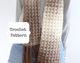 Crochet Scarf Pattern for Women, Fall Crochet Scarf Pattern, Chunky Crochet Scarf Pattern, Scarf Crochet Pattern, crochet scarf pattern pdf