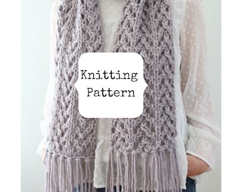 Scarf Knitting Pattern, Knit Scarf Pattern, Bulky Scarf Pattern, Lace Scarf Pattern, Bulky Lace Scarf Pattern