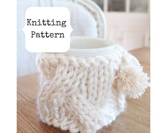 Mug cozy, knitting pattern, tea cozy, mug cozy pdf