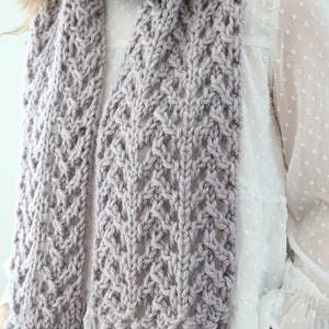 Scarf Knitting Pattern, Knit Scarf Pattern, Bulky Scarf Pattern, Lace Scarf Pattern, Bulky Lace Scarf Pattern image 3