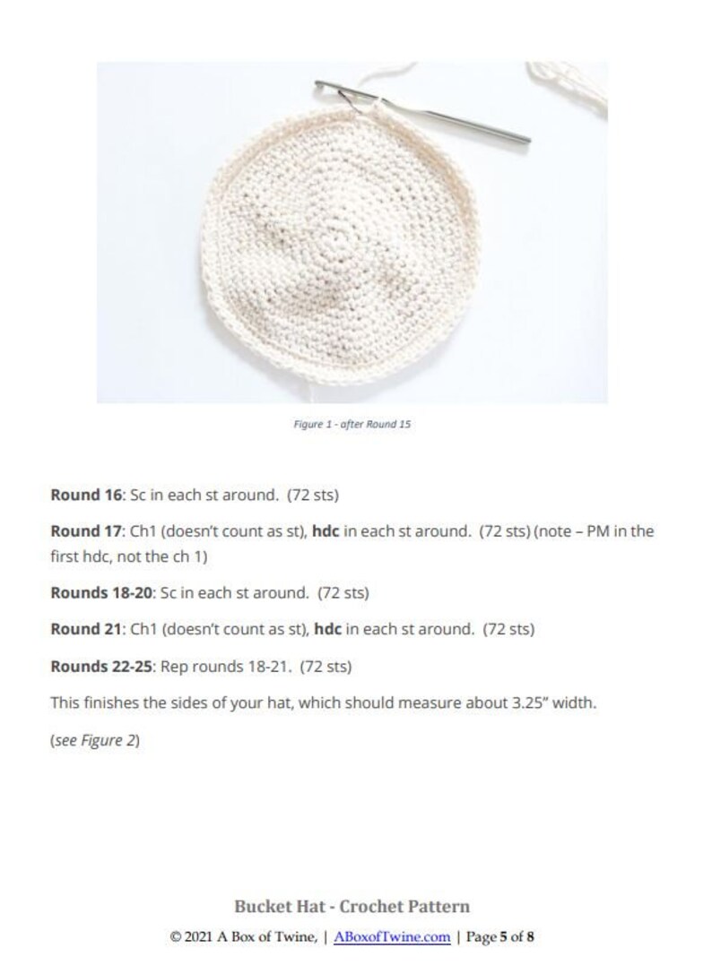 crochet bucket hat pattern, crochet bucket hat pattern for women, bucket hat pattern, crochet summer hat pattern, crochet sun hat pattern image 7