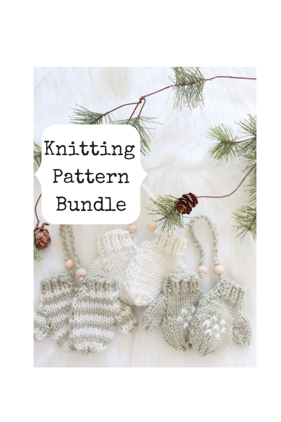 Knitting Patterns Knit Christmas Ornament Pattern Mitten Etsy