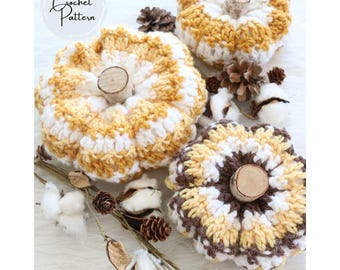 Crochet Pumpkins Pattern Easy Beginner Crochet Fall Decor Striped Pumpkins PDF