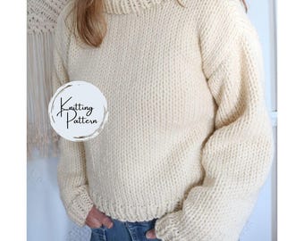 Patrón de suéter de punto grueso, patrón de jersey de punto y jersey para un estilo invernal acogedor