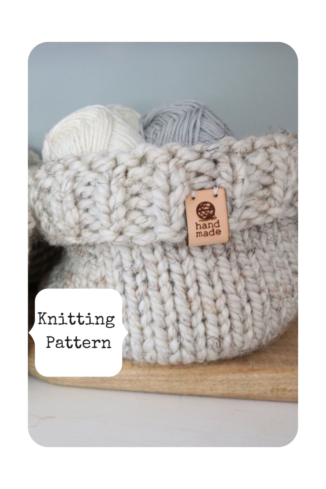 Knit Basket Pattern, Knitting Pattern for Basket, Knit Bulky Basket, Basket Pattern, Chunky Knit Basket, Knit Storage