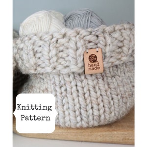 Knit Basket Pattern, Knitting Pattern for Basket, Knit Bulky Basket, Basket Pattern, Chunky Knit Basket, Knit Storage image 1