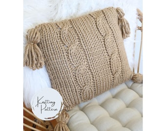 Knit Pillow Pattern Cover Cable Square Pillow Cover Chunky Knit Pillow Pattern Thick n Quick Intermediate pdf