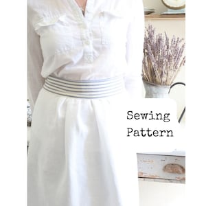 Linen Apron Sewing Pattern, Linen apron pattern, half apron sewing pattern, apron sewing pattern