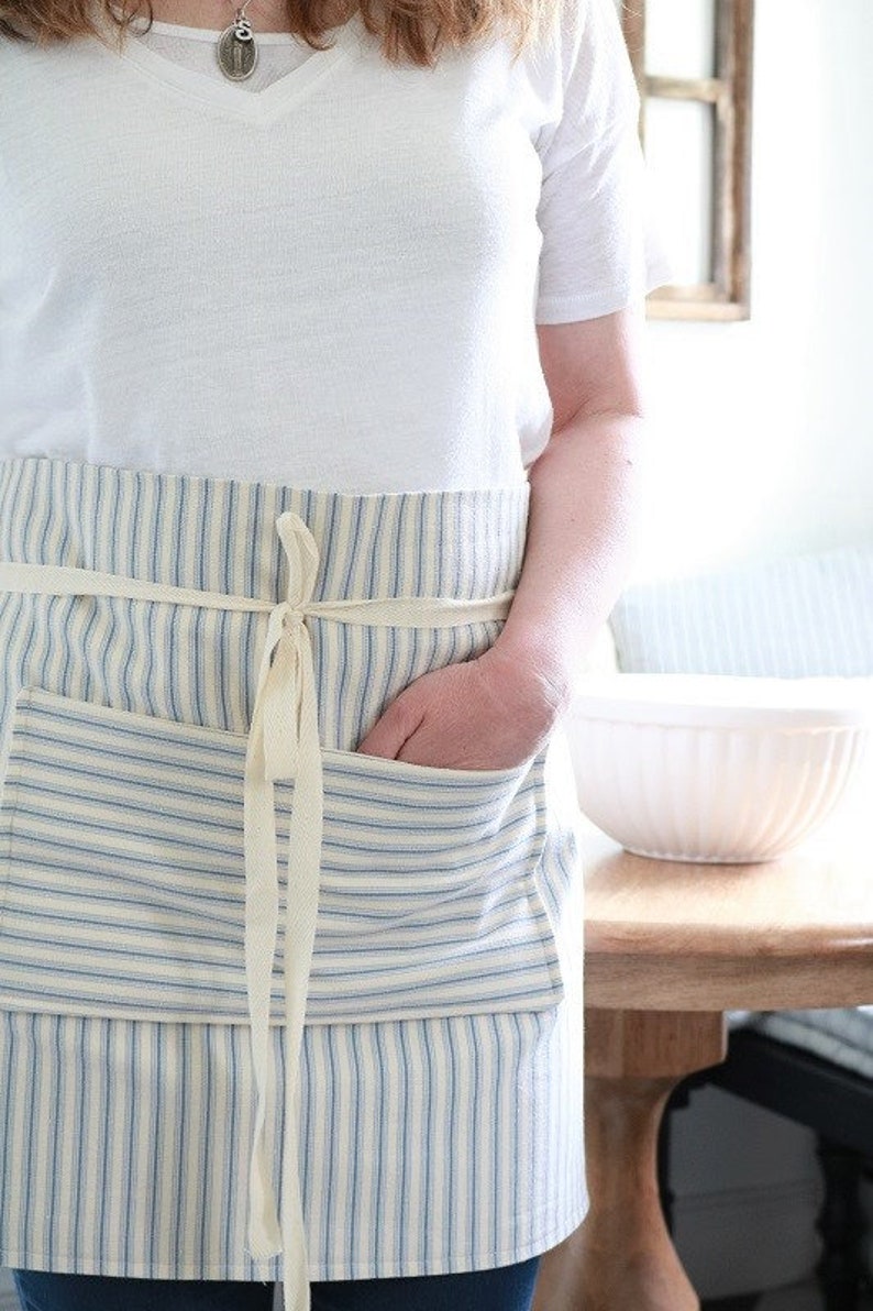 Farmhouse Style Pocket Apron sewing pattern, half apron sewing pattern, farmhouse apron pattern, apron sewing pattern image 3