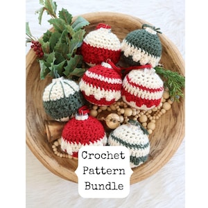 Crochet Bauble, Christmas Ball Ornaments Pattern, Festive Bauble Design, Easy Crochet Instructions for Holiday Decor & Gift Making