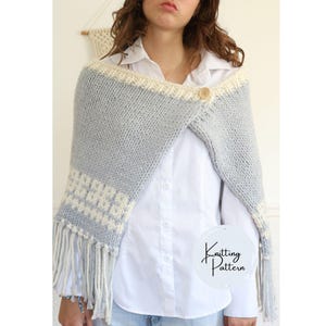 knit cape pattern poncho chunky knit capelet pattern fringe shawl with colorwork poetcore cape knitting pattern woman knit wrap
