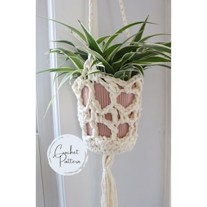 Crochet Plant Hanger Pattern - Easy Boho Style Tutorial, DIY Hanging Planter, Modern Home Decor, Beginner Friendly