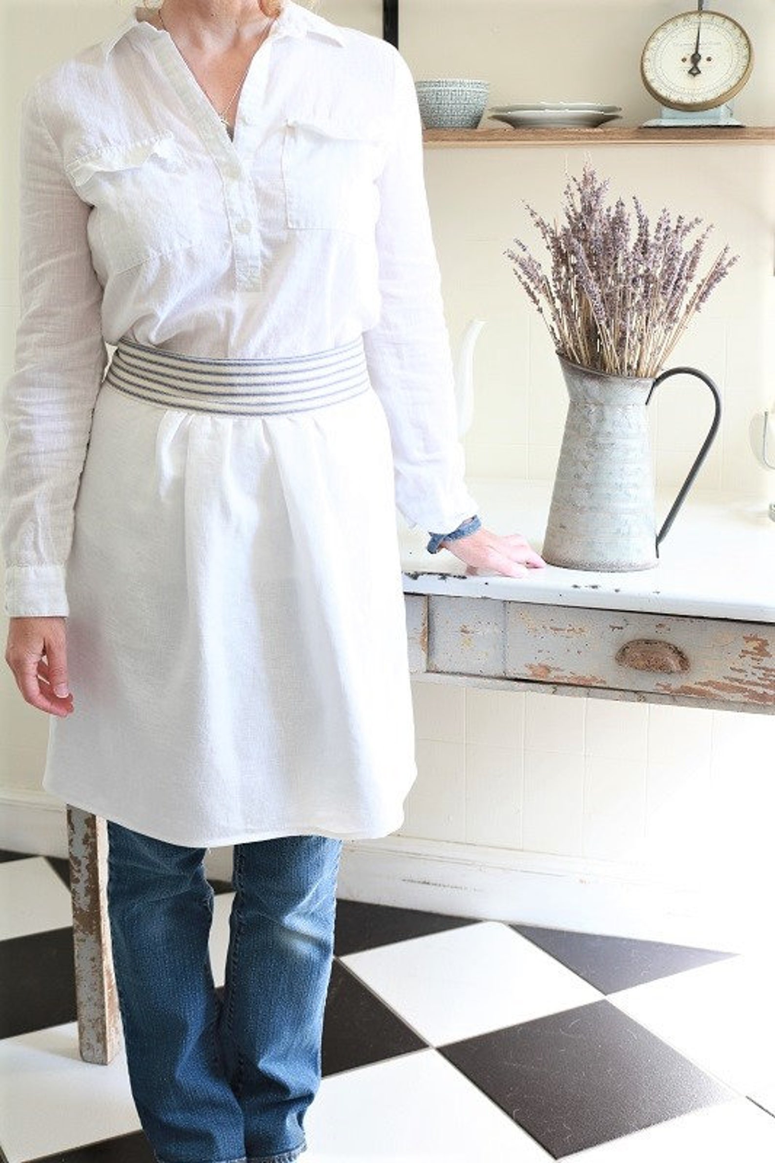 Linen Apron Sewing Pattern Linen Apron Pattern Half Apron Etsy
