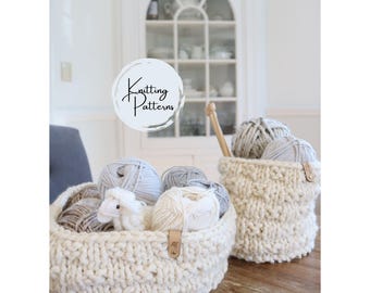 Knit Basket Patterns: Nesting Baskets, Knit Storage Ideas for Home Organization & Décor