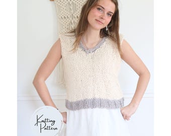 Modèle de débardeur en tricot sans manches pour femme
