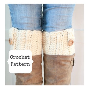 Buttoned Boot Cuffs Crochet Pattern, boot cuffs crochet pattern, crochet boot cuffs, boot cuffs pattern, boot cuffs image 1