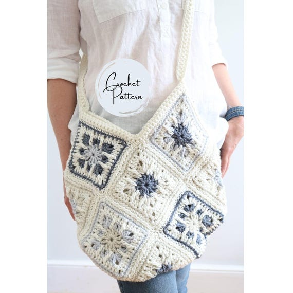 Crochet Tote Bag Pattern Granny Square Market Bag Pattern Crochet Summer Bag Modern Summer Market Tote Crochet Bag Tutorial