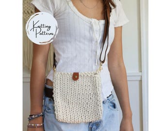 Patrón de bolso pequeño de punto fácil para principiantes Patrón de bolso cruzado mini de punto Descarga instantánea