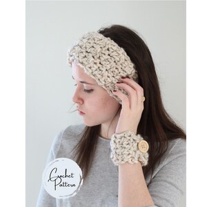 Crochet Headband Pattern for Women Beginner Easy Crochet Ear Warmer Pattern Quick Buttonless Headband Under Ponytail