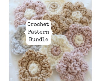 Crochet Flower Pattern, Crochet Flower Applique Pattern, Mini Flower Crochet Pattern, Crochet Flower Garland, Crochet Flower Patch