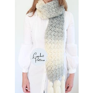 Crochet Scarf Pattern - DIY Tassel Scarf Instructions, Easy Winter Crochet Project, Handmade Accessory, Pattern PDF Download