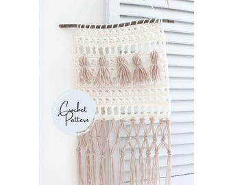Padrão de Crochê para Decoração de Parede | Decoração Estilo Boho | Arte de Parede DIY | Artesanato Têxtil Moderno para Casa