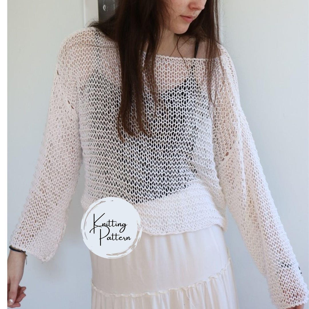 Summer Knit Sweater Pattern Lace Knit Sweater Pattern Cotton Sweater