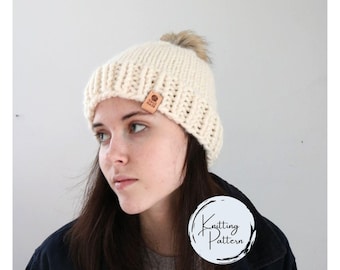 Knit Toque Pattern | Easy Knit Hat Instructions | Winter Hat PDF Download | Beginner Friendly Beanie Pattern
