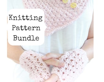 Knitting Patterns, Knit Cowl Pattern, Knit Mitts Pattern, Cowl Knitting Pattern, mitts Knitting Pattern, knitting pattern bundle