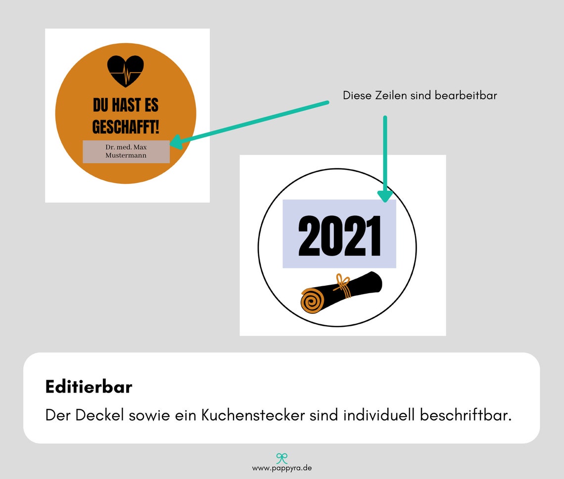 Doktortitel Geschenk Promotion Medizin Graduation Etsy