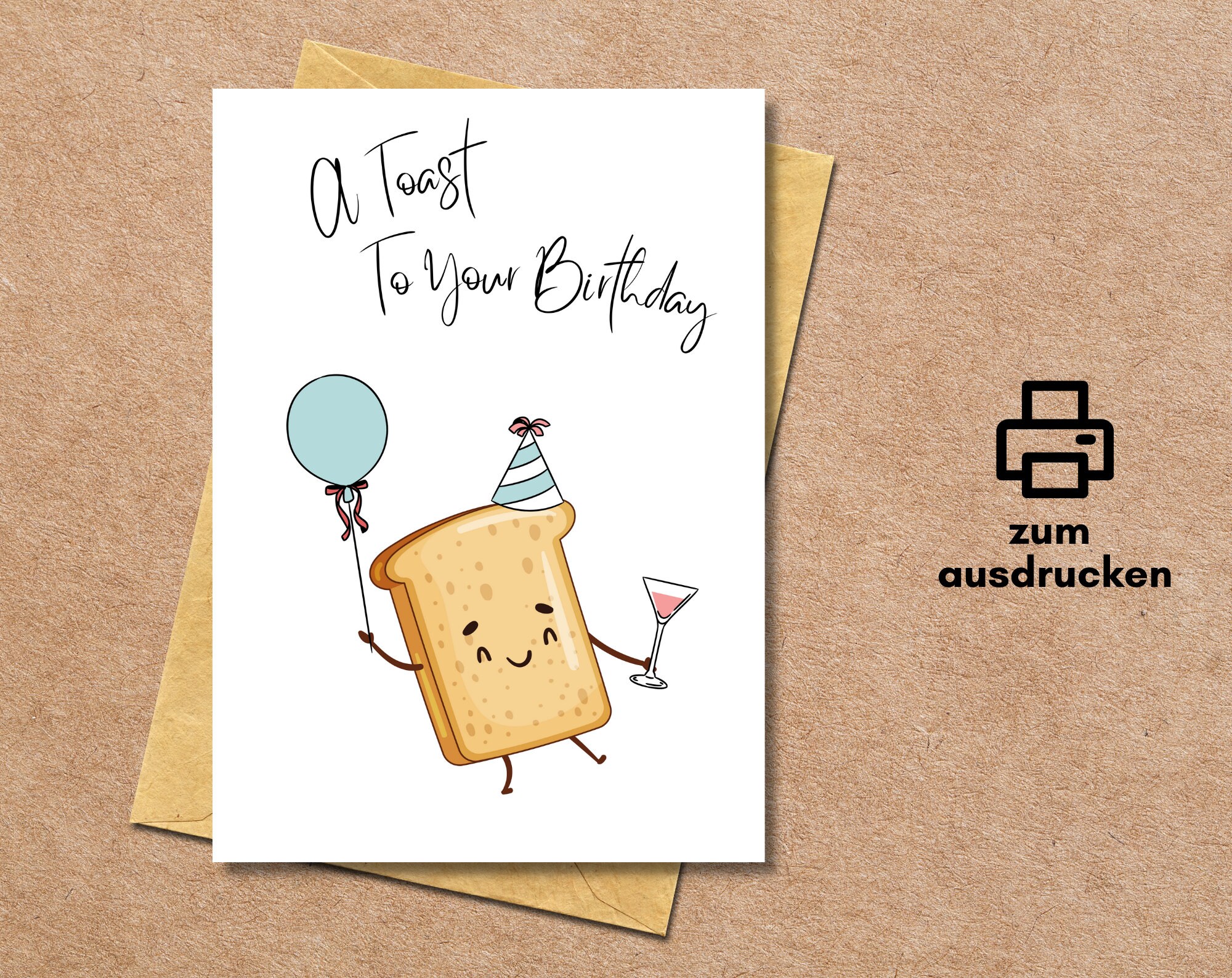 Lustige Geburtstagskarte Mit Spruch Toast Birthday Zum Etsy Australia