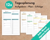 Tagesübersicht A5 1T1S Kalendereinlagen, Tagesplaner, Erfolgsjournal, Prioritäten, Filofax Organizer Planer, Fokus, Download