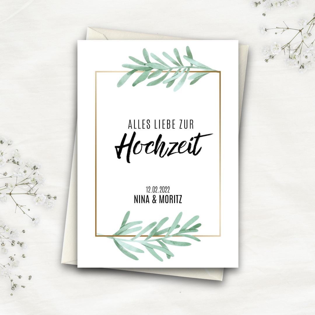 Hochzeitskarte Zum Ausdrucken Und Personalisieren - Etsy