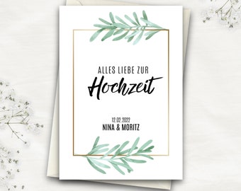 Hochzeitskarte zum Ausdrucken und Personalisieren