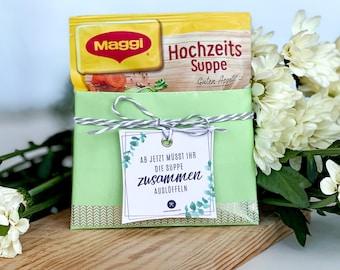 Hochzeitssuppe Anhänger zum Ausdrucken und Personalisieren