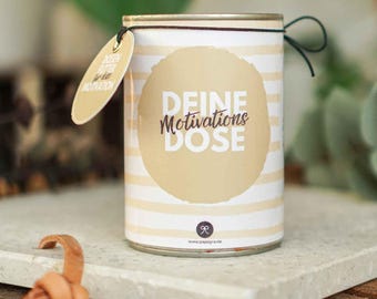 Motivation Geschenk, tägliche Inspiration für 21 Tage, motivierende Sprüche & Zitate, Selbermachen, Druckvorlage, Upcycling Konservendose