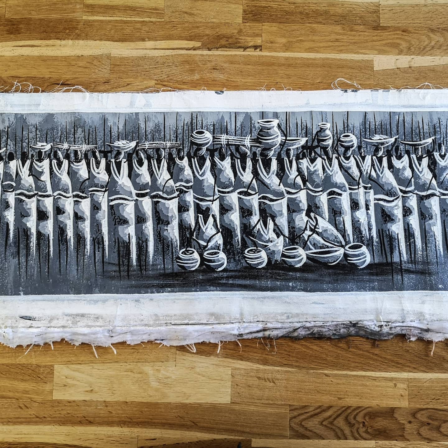 Toile Peinture à L'huile - Le Village Gris